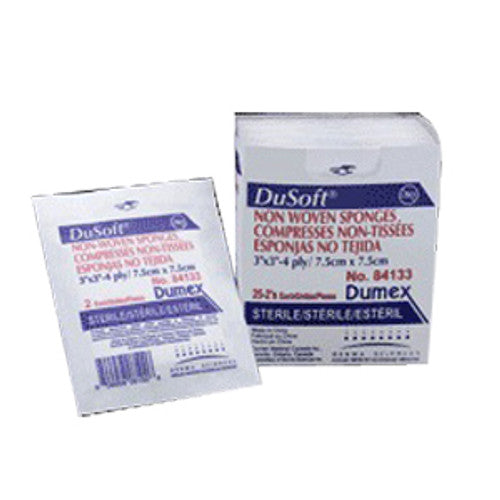 Non-Woven Sponge, 4" x 4", 6-Ply, Sterile, 2s, 2/pch, 25 pch/bx, 12 bx/cs  (600/cs)