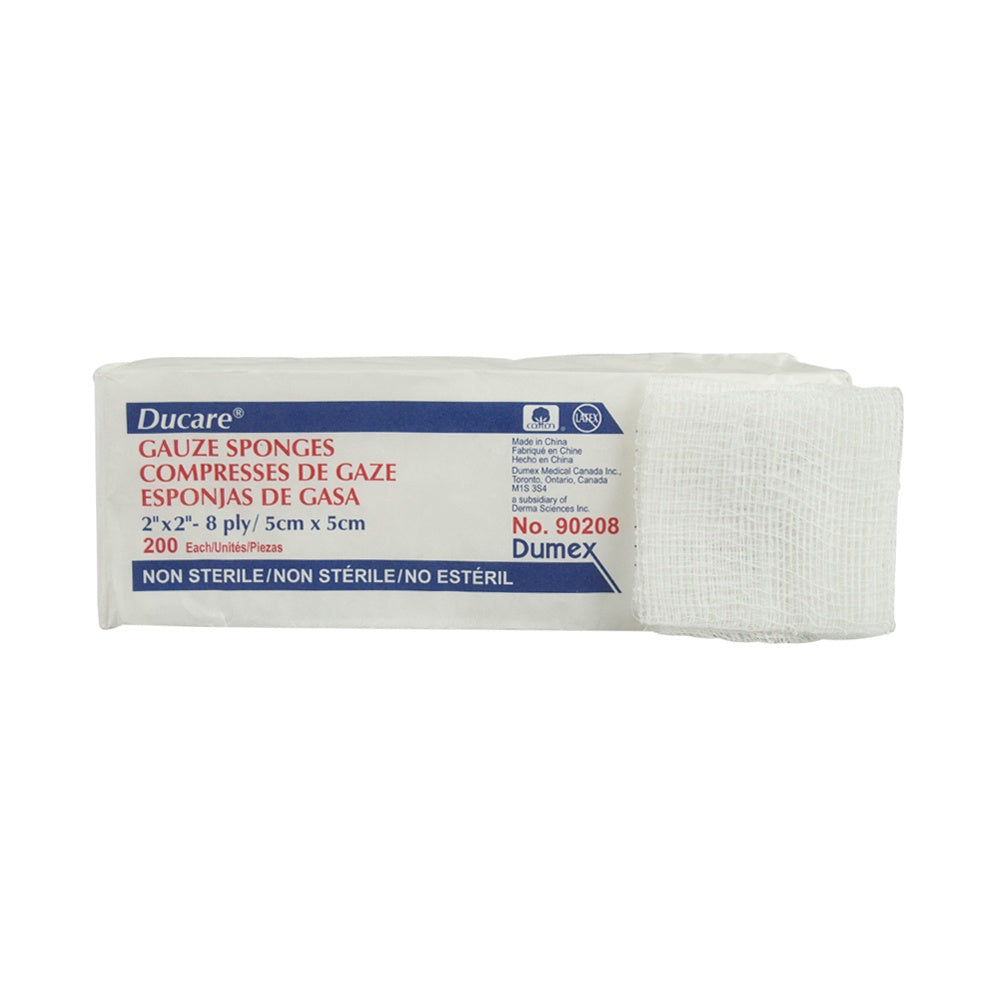 Gauze Sponge, Woven, 2" x 2", 8-Ply, Non-Sterile, 200/slv, 25 slv/cs (5000/cs)