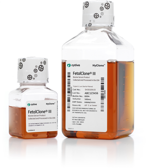 HyClone FetalClone III Serum, 500 mL, Irradiated, 35-45 dose (Ships on Dry Ice) (Item is Non-Returnable) (DROP SHIP ONLY)
