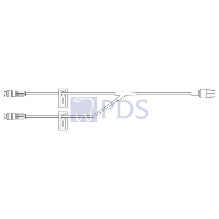 Extension Set, Bifuse, (2) SmartSite Needle-Free Connectors, (2) Slide Clamps, Spin Male Luer Lock, Not Made with DEHP, 10" Length, 2ml PV, Sterile, 100/cs (Continental US Only) (Drop Ship Requires Pre-Approval)