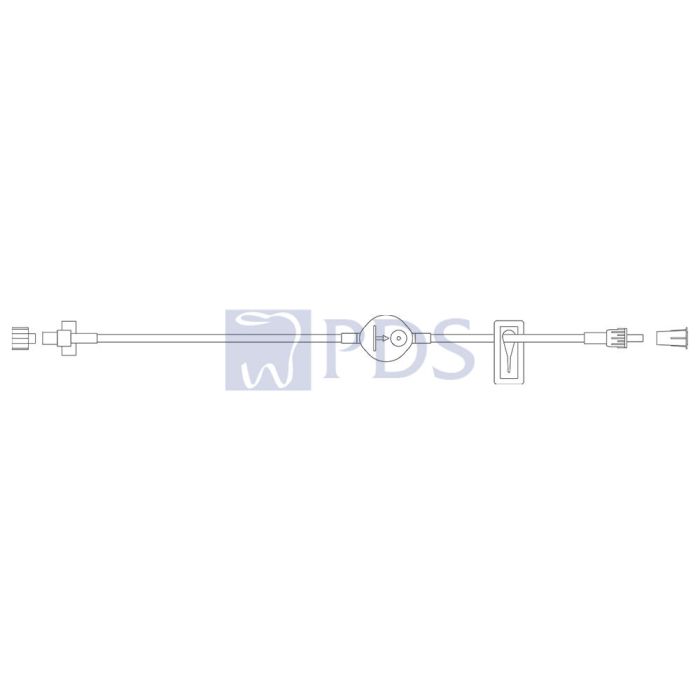 Extension Set, Microbore, 0.2 Micron Small Volume Filter, Slide Clamp, Fixed Male Luer Lock, Not Made with DEHP, 60" Length, PV 1 ml, Sterile, 100/cs (Continental US Only) (Drop Ship Requires Pre-Approval)