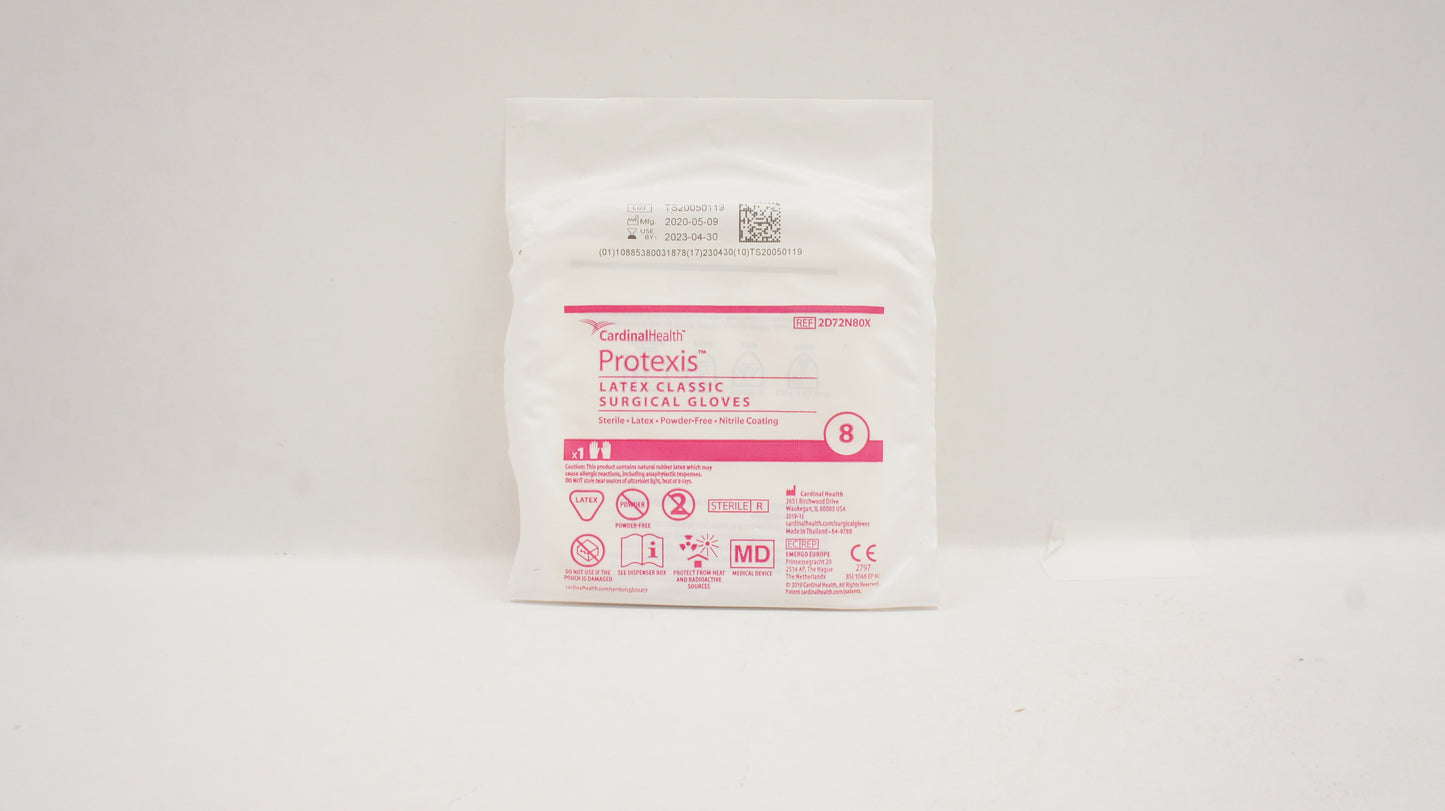 Glove, Latex Surgical, Size 8.0, Sterile, 50 pr/bx, 4 bx/cs (Short-Dated, Minimum Expiry Lead is 60 days; Non-returnable; Non-refundable) (Continental US Only)