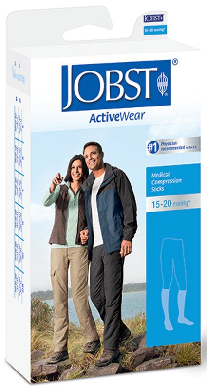 Compression Sock, Knee High, 15-20 mmHG, Closed Toe, Cool Black, Medium (Continental US Only)