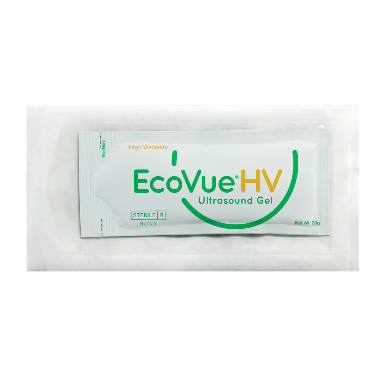 EcoVue High-Viscosity Ultrasound Gel, 20g Packet, Sterile SafeWrap, 48/bx, 6bx/cs