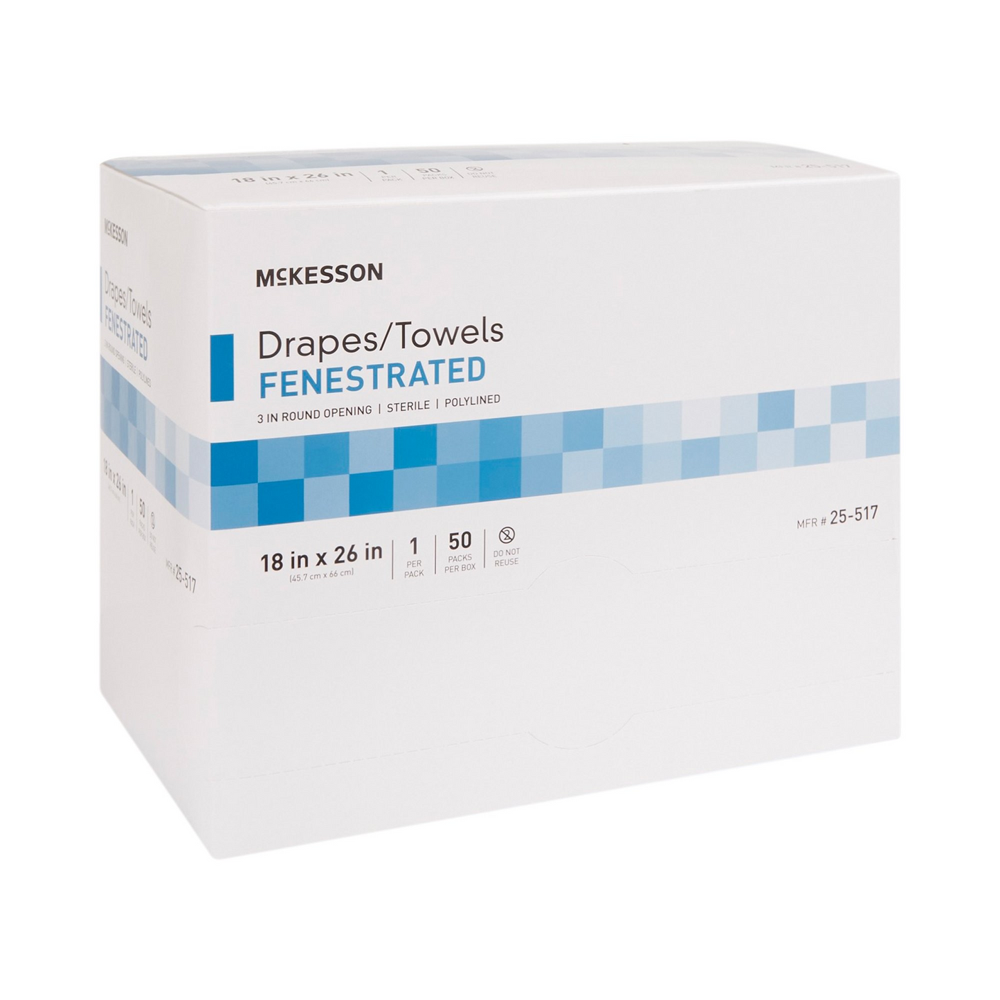 General Purpose Drape McKesson Poly Lined Towel Drape 18 W X 26 L Inch Sterile 50/bx (25-517)
