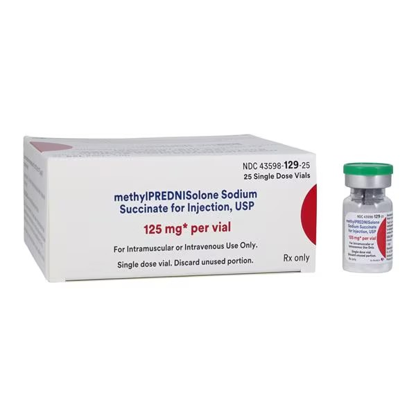 Methylprednisolone Sodium Succinate Injection 125mg SDV 2mL 25/Package (43598012925)
