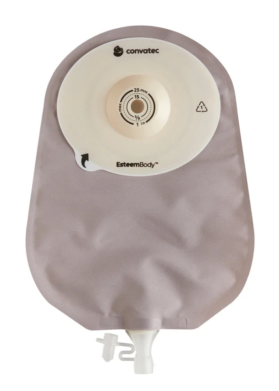 Urostomy 10" Pouch with Durahesive Cut-to-Fit Barrier, Opaque w/Window, 7mm Convex Depth, Tension Location 30mm, 10/bx (Continental US Only)