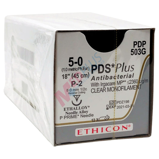 Suture, Precision Point Reverse Cutting, Size 5-0, 18", Undyed Monofilament, Needle P-2, _ Circle, 1 dz/bx (Continental US Only)