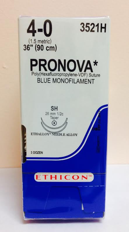 Suture, Taper Point, Size 4-0, 36", Blue Monofilament, Needle SH SH, _ Circle, 3 dz/bx (Continental US Only)