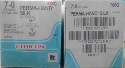 Suture, Micropoint Reverse Cutting, Size 7-0, 18", Black Braided, Needle G-7,G-7, _ Circle, 1 dz/bx (Continental US Only)