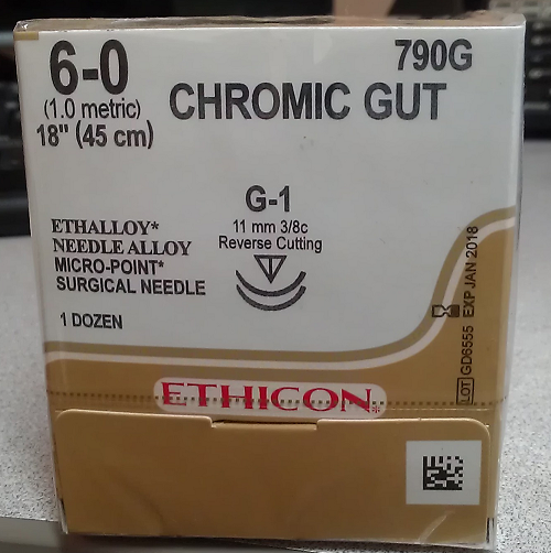 Suture, Micropoint Reverse Cutting, Size 6-0, 18", Needle G-1,G-1, 3/8 Circle, 1 dz/bx (Continental US Only)