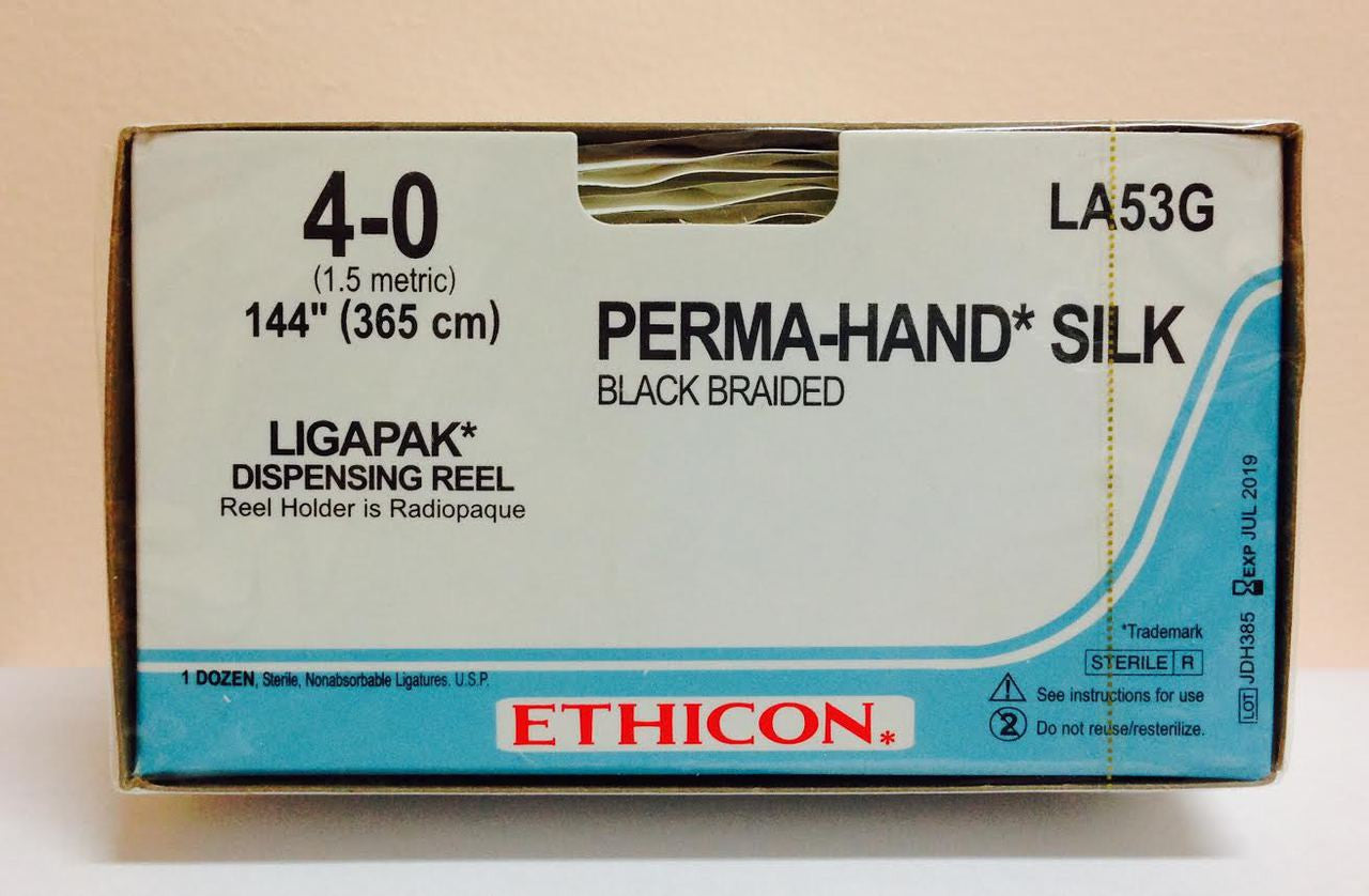 Suture, Ligapak Ligating Reel, Size 4-0, 144", Black Braided, 1 dz/bx (Continental US Only)