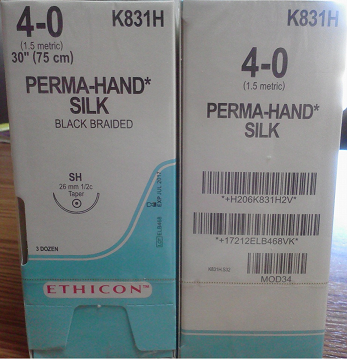 Suture, Taper Point, Size 4-0, 30", Black Braided, Needle SH, _ Circle, 3 dz/bx (Continental US Only)