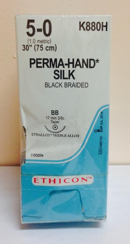 Suture, Taper Point, Size 5-0, 30", Black Braided, Needle BB, 3/8 Circle, 3 dz/bx (Continental US Only)