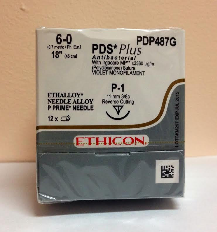 Suture, Precision Point Reverse Cutting, Size 6-0, 18", Violet Monofilament, Needle P-1, 3/8 Circle, 1 dz/bx (Continental US Only)