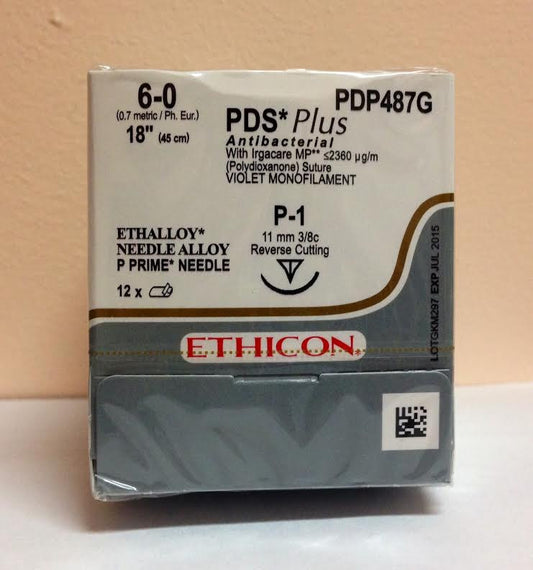Suture, Precision Point Reverse Cutting, Size 6-0, 18", Violet Monofilament, Needle P-1, 3/8 Circle, 1 dz/bx (Continental US Only)