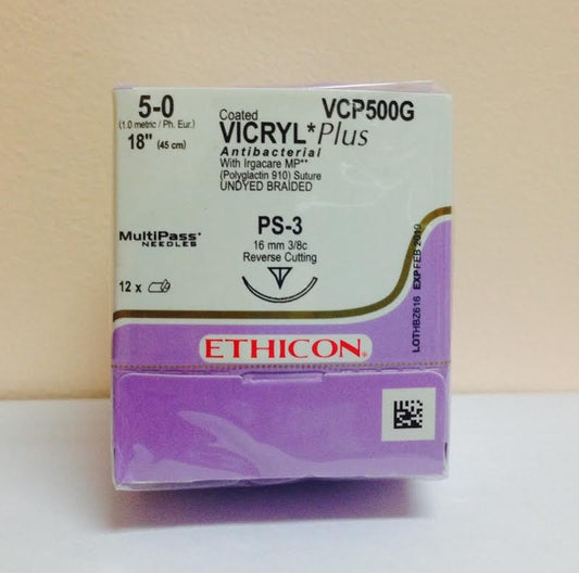 Suture, Precision Point Reverse Cutting, Size 5-0, 18", Undyed Braided, Needle PS-3, 3/8 Circle, 1 dz/bx (Continental US Only)