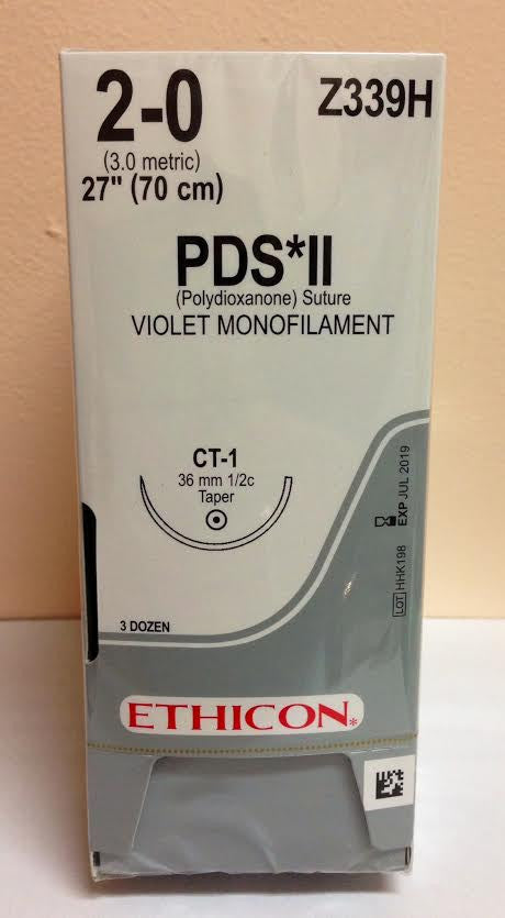 Suture, Taper Point, Size 2-0, 27", Violet Monofilament, Needle CT-1, _ Circle, 3 dz/bx (Continental US Only)
