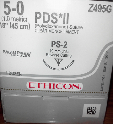 Suture, Precision Point Reverse Cutting, Size 5-0, 18", Clear Monofilament, Needle PS-2, 1 dz/bx (Continental US Only)