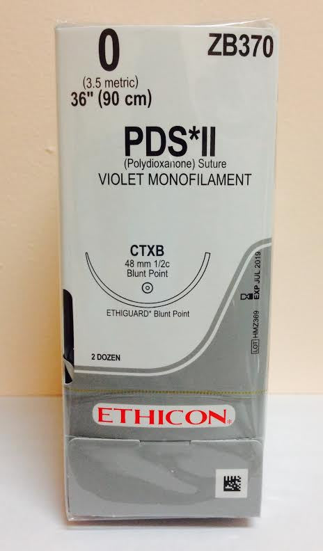 Suture, Ethiguard Blunt Point, Size 0, 36", Violet Monofilament, Needle CTX-B, _ Circle, 2 dz/bx (Continental US Only)