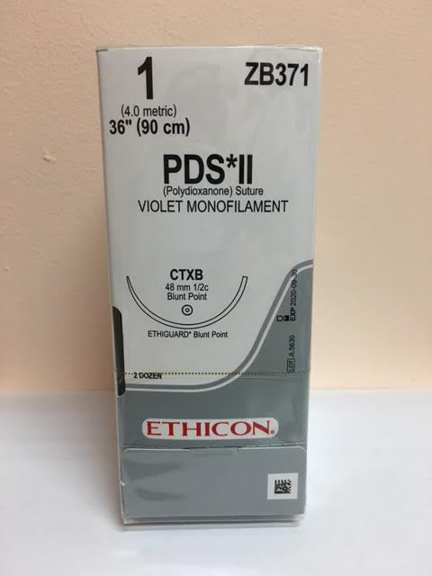 Suture, Ethiguard Blunt Point, Size 1, 36", Violet Monofilament, Needle CTX-B, _ Circle, 2 dz/bx (Continental US Only)