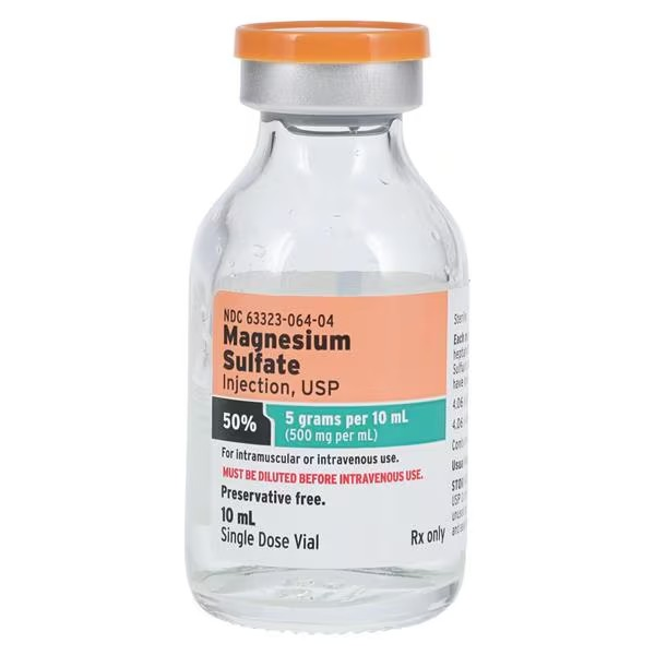 Magnesium Sulfate Injection 50% 5gm SDV 10mL 25/Package (63323006411)