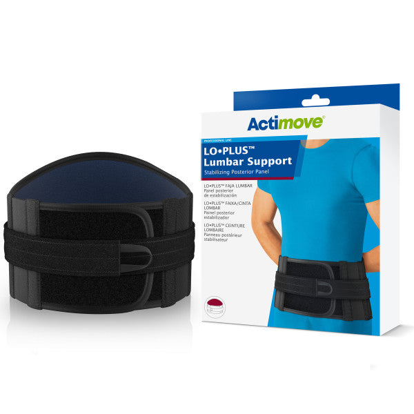 Actimove LoPLUS Lumbar Support, Stabilizing Posterior Panel, Large, 34" - 39", Black