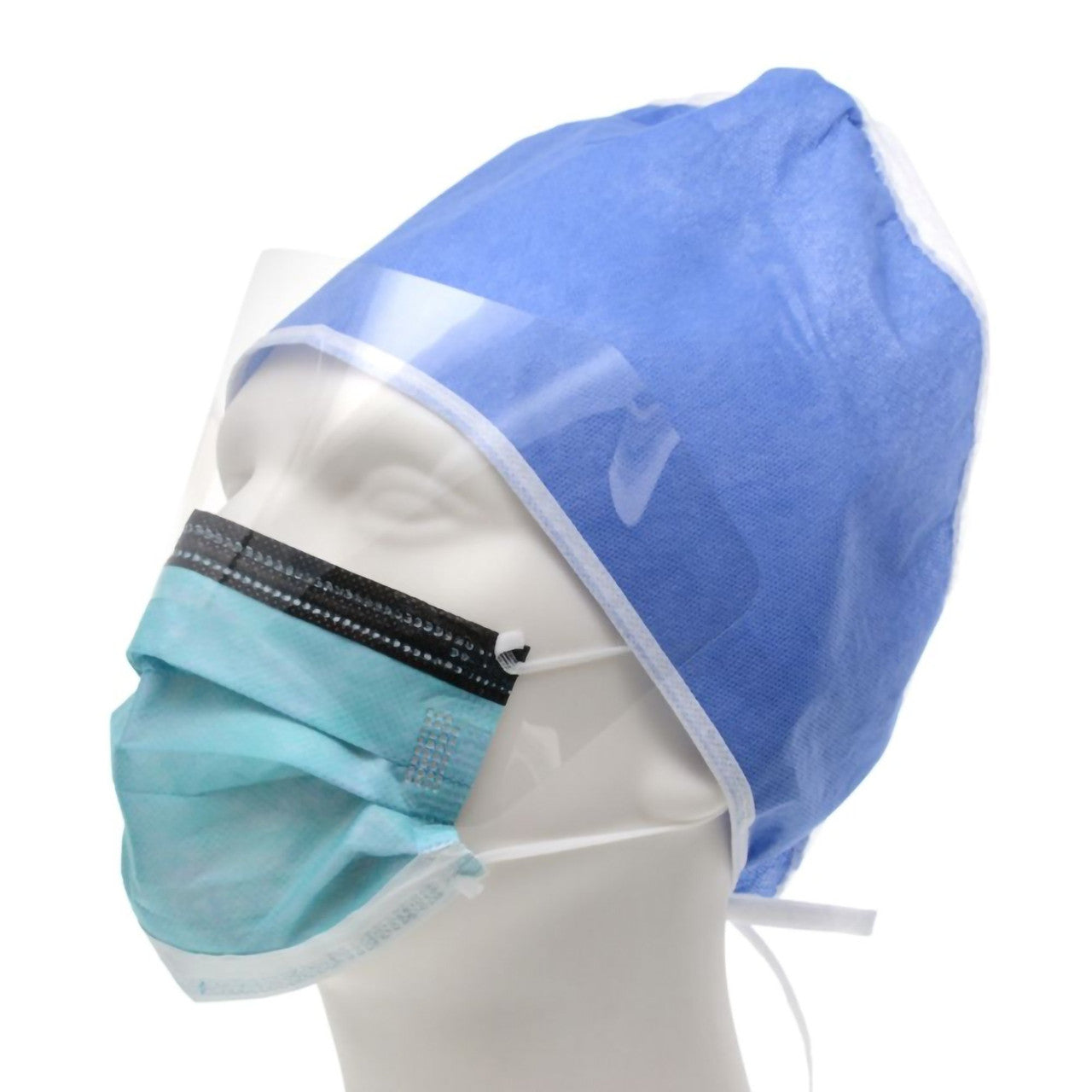 Procedure Mask, Pleated, Earloop, Foam Anti-Fog, Integrated Eyeshield, Mediterranean Blue, 25/bx, 4 bx/cs (Continental US Only) (On Vendor Allocation - Availibility May Be Limited)