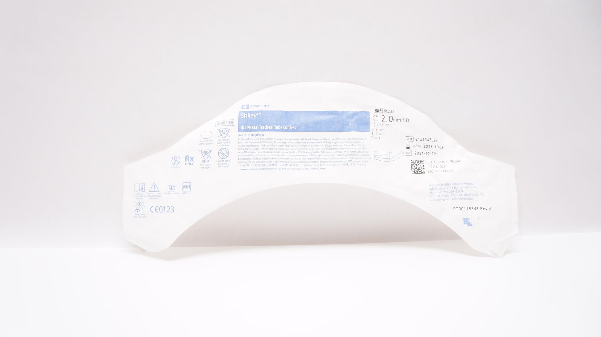 Oral/Nasal Tracheal Tube, 2.0mm, Cuffless, Hooded Murphy Tip with Eye, Magill Curve, Latex Free (LF), Sterile, 10/bx (Continental US Only)