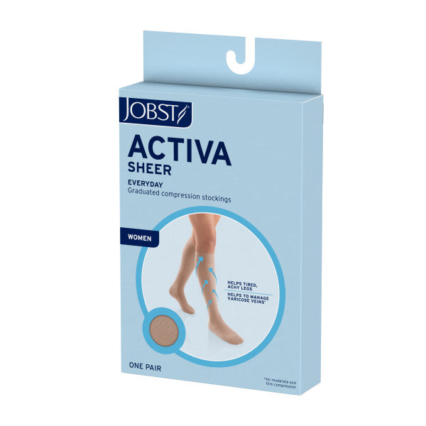 Activa Sheer Stockings, 8-15, Knee High, Closed Toe, SBZ, Large, 1/pr (Continental US Only)