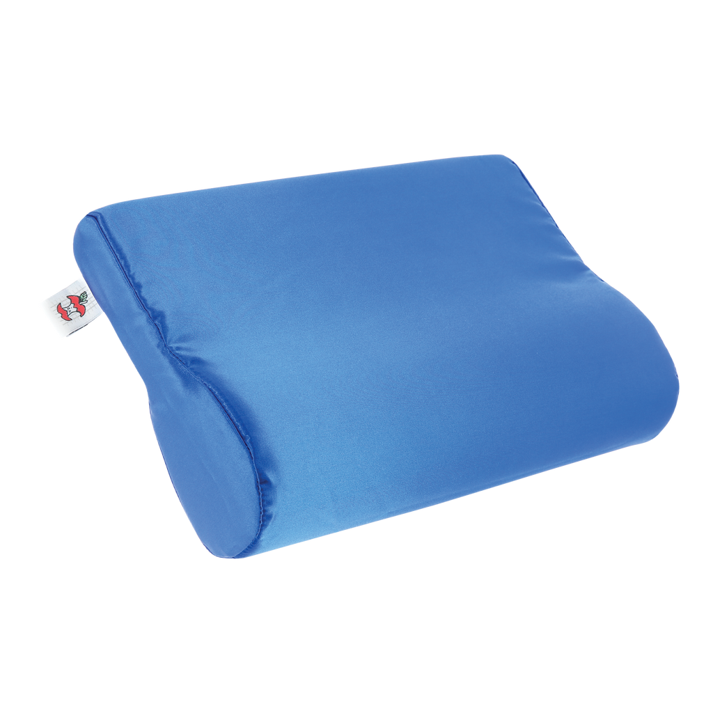 Contour Pillow, Satin Cover, Blue, 14" x 9.5"