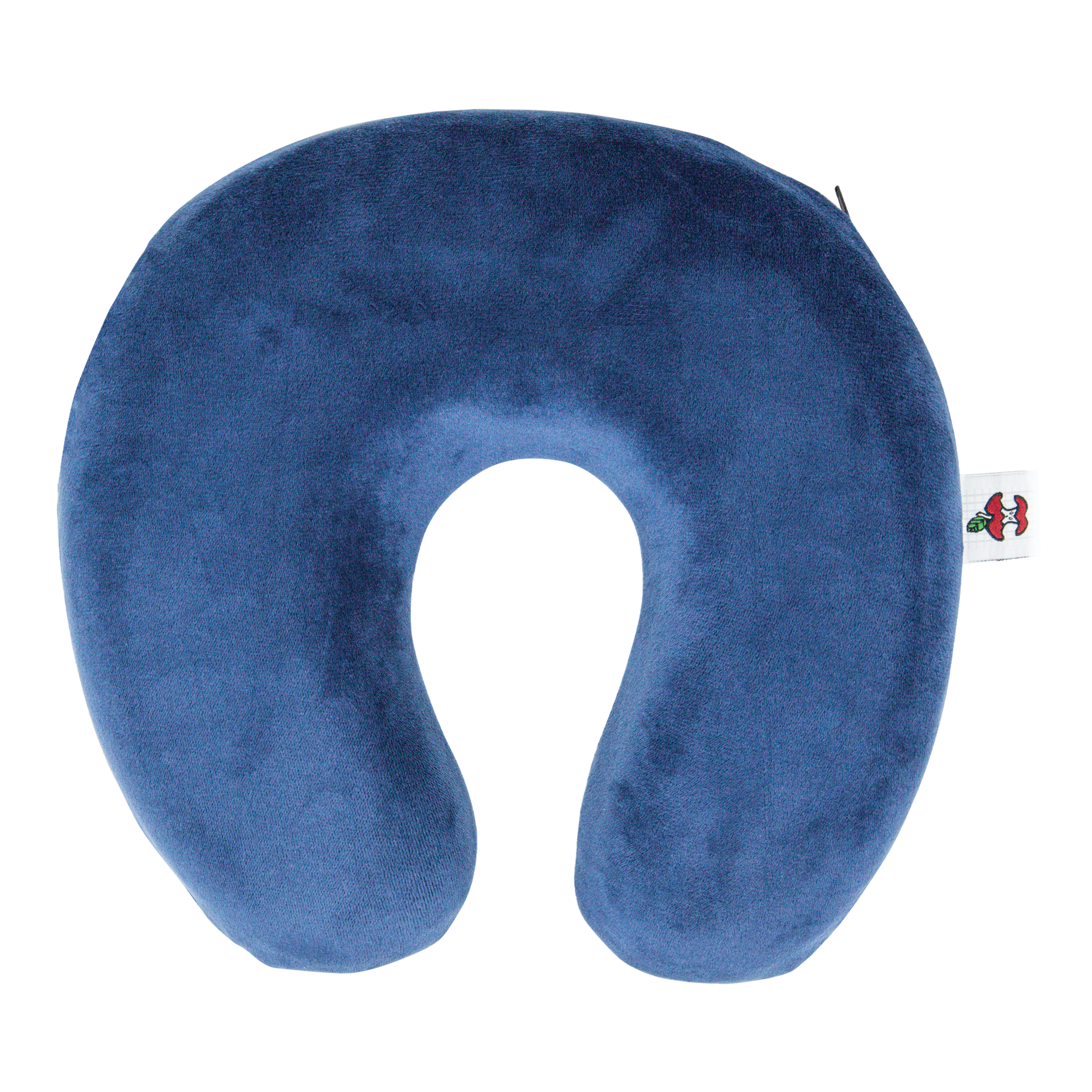 Memory Travel Neck Pillow, Visoelastic Foam, Blue, Polyester Cover, 1/ea