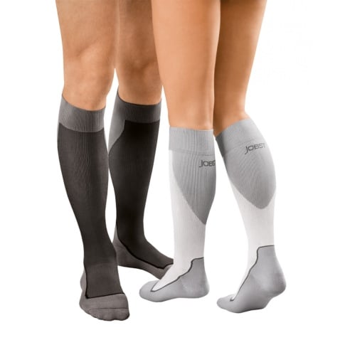 Sock, Knee High, 15-20 mmHG, Closed Toe, White/Grey, Small (Continental US Only)
