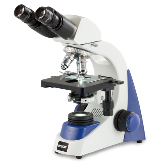 Microscope, Binocular, 10X Widefield Eyepiece, 4X, 10X, 40X, 100X, Infinity Achromat, NA 1.25 Condenser, Iris Diaphragm, Mechanical Stage, LED Illumination, 3 Watt LED Bulb, Coaxial Focusing (US Only) (DROP SHIP ONLY)