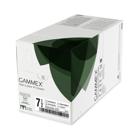 Gammex PI Green Glove, Polyisoprene, Size 5.5, Non-Latex, 50 pr/bx, 4 bx/cs (US Only) (For Sale to Authorized NovaPlus Customers Only)