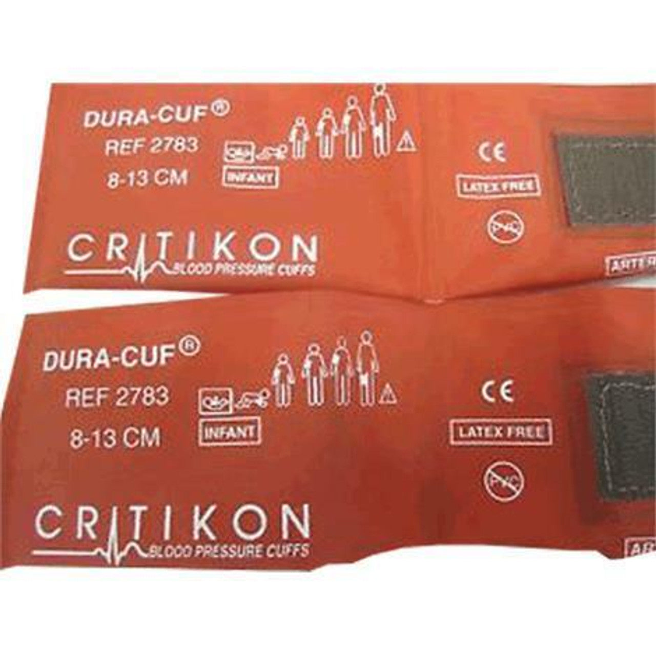 Cuff, Infant, 2-Tube Dinaclick Connector, Orange, 5/pk (Continental US Only)
