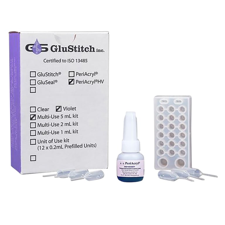 Oral Adhesive, 5 mL Bottle w/ Autoclavable Tray and 50 Pipettes, Violet (ITEM MUST BE KEPT IN COLD STORAGE) (US Only)
