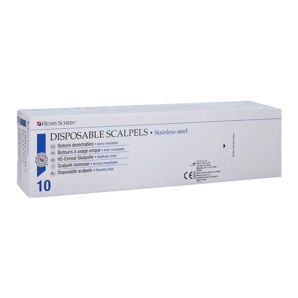 Disposable Surgical Scalpel #15 Stainless Steel Sterile, 10/BX, 100 BX/CA (4322)