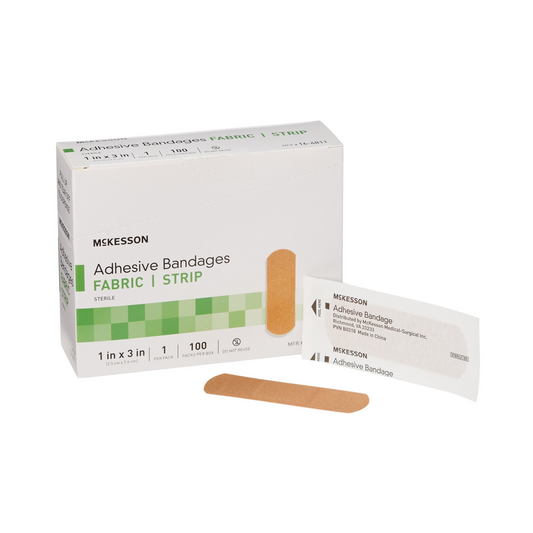 Adhesive Strip McKesson Fabric Tan 1 X 3 Inch Sterile (16-4811)