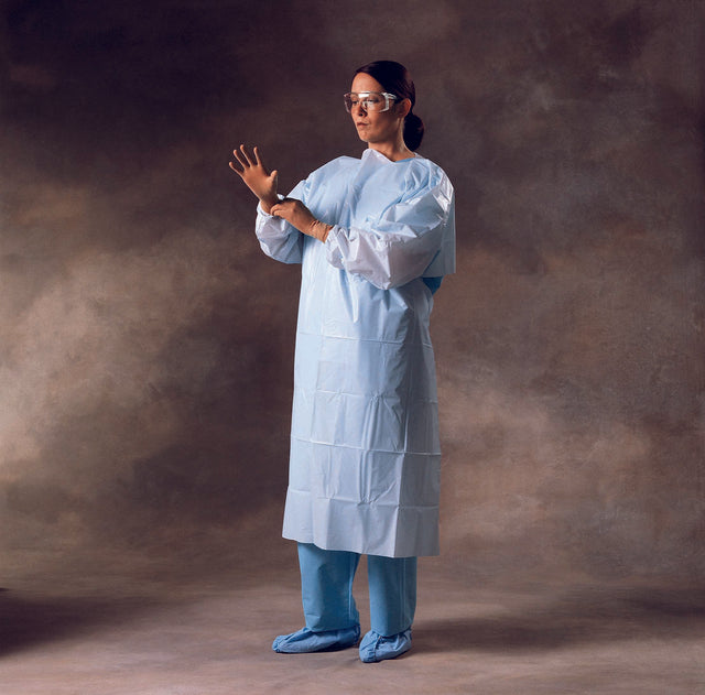 Impervious Gown, Thumbhooks, Perforated Open Back, Blue, XL, 12/bg, 5bg/cs (US Only)