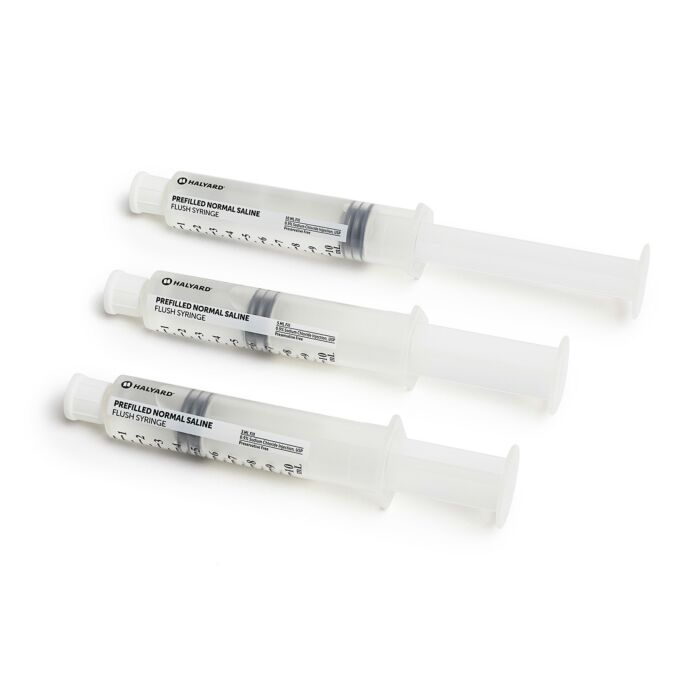Halyard IV Flush Syringe, Prefilled, 3 mL, 0.9% Sodium Chloride USP, 100/bx, 4 bx/cs (US Only)