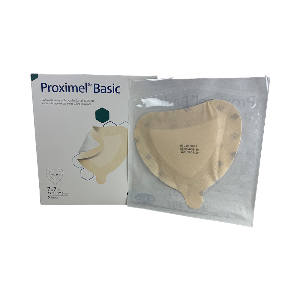 Dressing with Border, 7" x 7", Adhesive, Sterile, 5/bx, 6 bx/cs