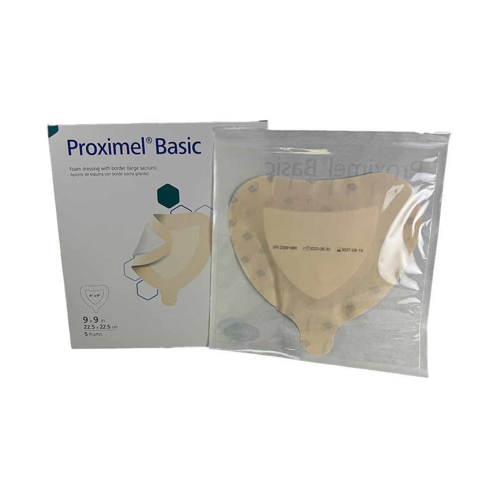 Dressing with Border, 9" x 9", Adhesive, Sterile, 5/bx, 6 bx/cs