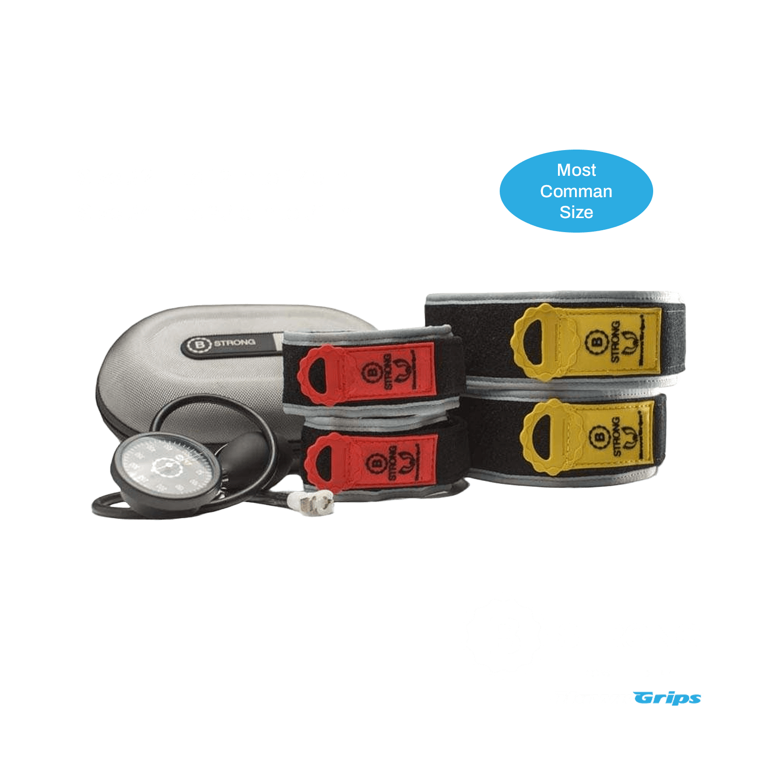 Individual Package Includes: 4 BFR Bands Total (1) Pair Each of Sizes 3 & 5, (1) Hand Pump, (1) Carrying Bag, (1) License to BStrong's Guidance App (Products cannot be sold on Amazon.com, Walmart.com, eBay or any other 3rd party platform)
