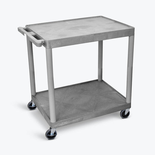 Cart, Two Shelves, Foam Plastic, Gray, 32"W x 24"D x 34.5"H, (4) 4" Heavy Duty Casters (2 with Locking Brakes), Maximum Weight Capacity 400lbs, Assembly Required (DROP SHIP ONLY)