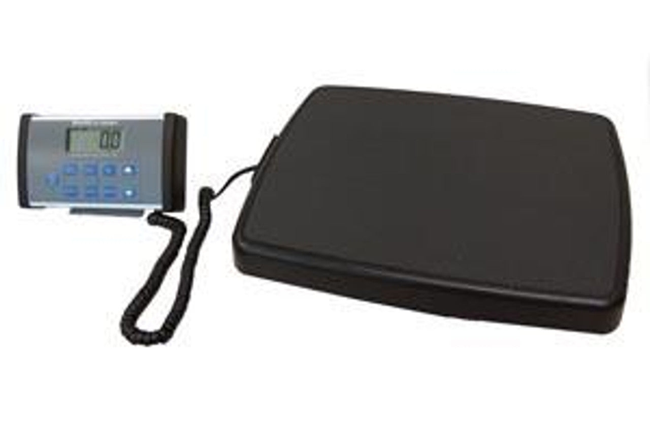 Digital Scale, Heavy Duty, Remote Display, Capacity: 300kg , Resolution 0.1kg, Platform Dimension: 14_"W x 14_"D x 2 5/8" H, 120V Adapter (included) or (6) C-Cell Batteries (not included), Optional Wall Mounted Height Rod (PORTROD), 1" LCD Display, EMR Connectivity via USB (DROP SHIP ONLY)