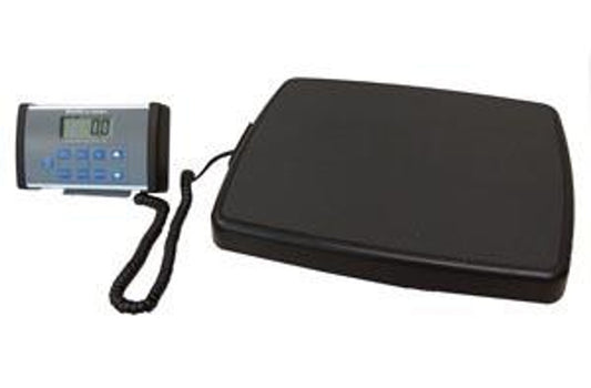 Digital Scale, Heavy Duty, Remote Display, Capacity: 300kg , Resolution 0.1kg, Platform Dimension: 14_"W x 14_"D x 2 5/8" H, 120V Adapter (included) or (6) C-Cell Batteries (not included), Optional Wall Mounted Height Rod (PORTROD), 1" LCD Display, EMR Connectivity via USB (DROP SHIP ONLY)