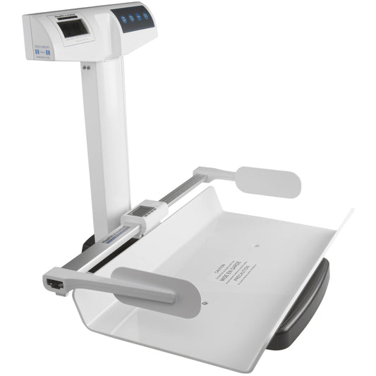 Digital Pediatric Tray Scale with Mechanical Height Rod, Kilograms Only, Optional Pelstar Wireless Technology, Variable Auto-Off Time, Audible/Mute Sound Option, Enabling Unit View with UOM Locked, Auto-Weight Holdf or 30 to 60 sec, Auto Zerio on Power Up, Everlock, Reweigh, Pre-Tare, Recall (DROP SHIP ONLY)