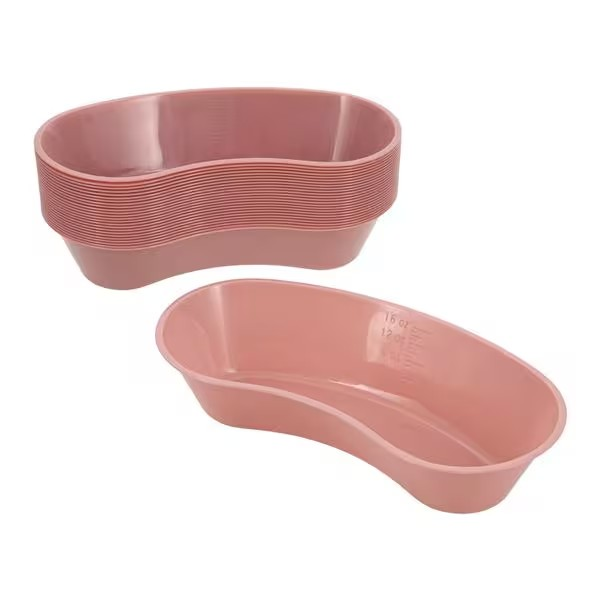 Emesis Basin Kidney Plastic Mauve 16oz, 25/bx (1125809)