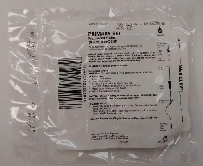 Primary Plumset, Prepierced Y-Site, Secure Lock, 80 Inch, 48/cs (US Only)